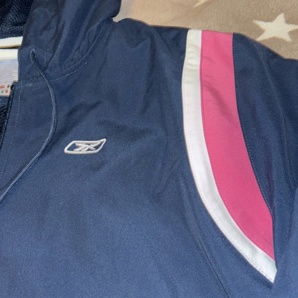 RBK Spring Windbreaker Women’s Hooded Waist Drawstring Sz. Large NWOT Navy Coat - Picture 3 of 14